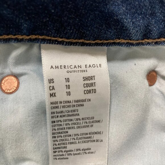 American Eagle Low-rise baggy wide leg size 10 short, raw back hem strech women - Picture 9 of 14